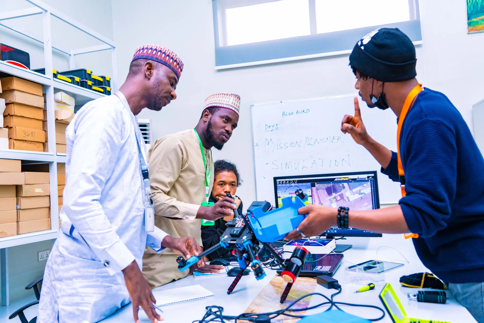 Working with an agricultural drone prototype at Innov8 Hub